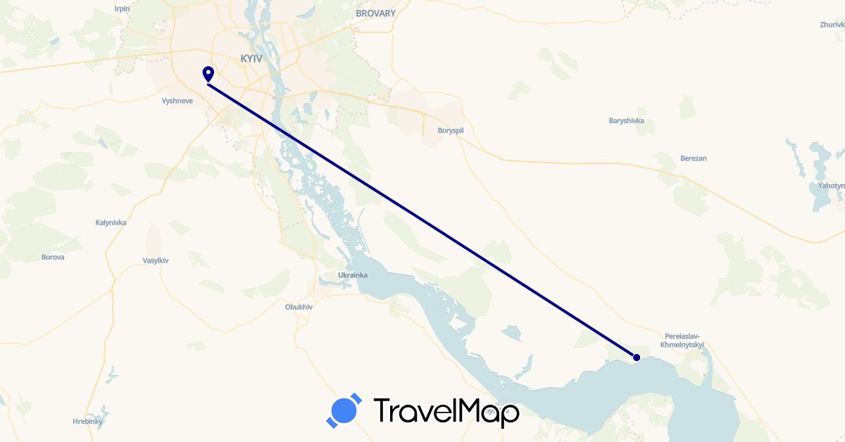 TravelMap itinerary: driving in Ukraine (Europe)